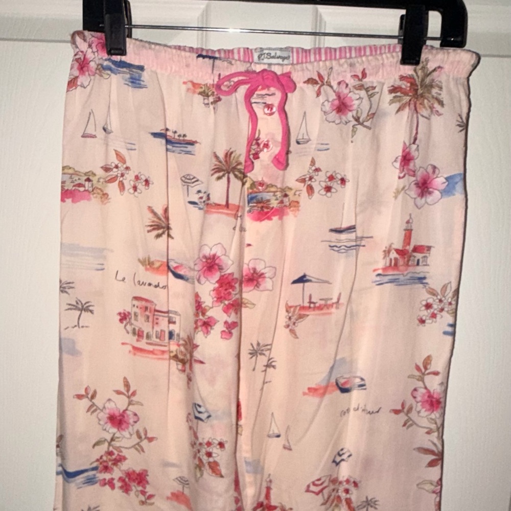 PJ Salvage Pajama Set Size S Pink Beach Print 2PC Sleep & Lounge - Picture 8 of 13